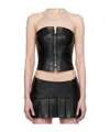 Misbhv Black Zip Faux-leather Top In Black