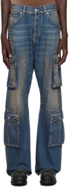 MISBHV BLUE FADED DENIM CARGO PANTS