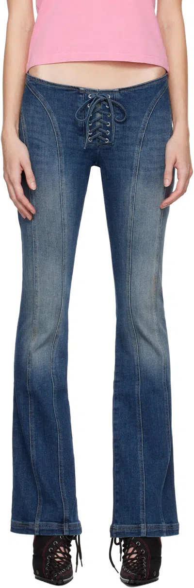 Misbhv Blue Lara Jeans In Malibu Blue