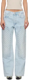 Misbhv Blue Monogram Carpenter Jeans In Pale Blue