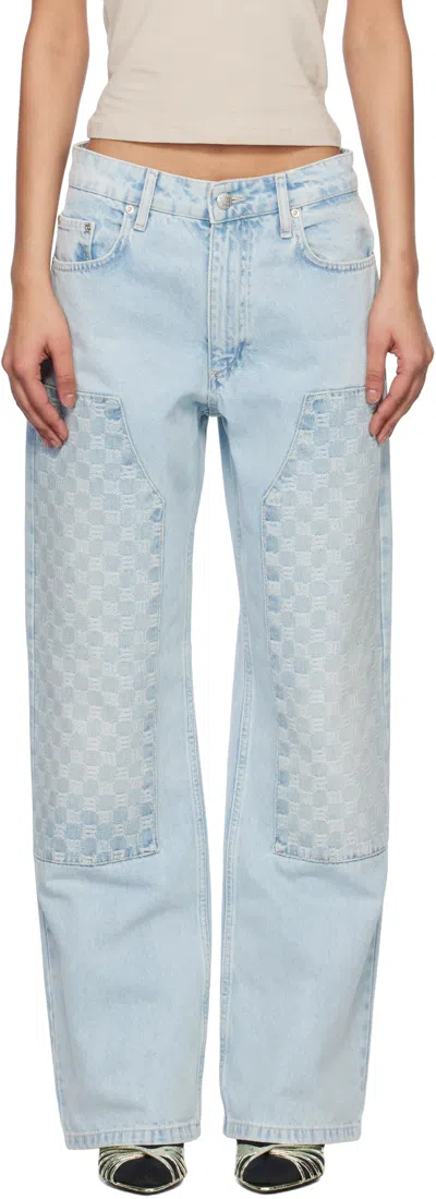 Misbhv Blue Monogram Carpenter Jeans In Pale Blue