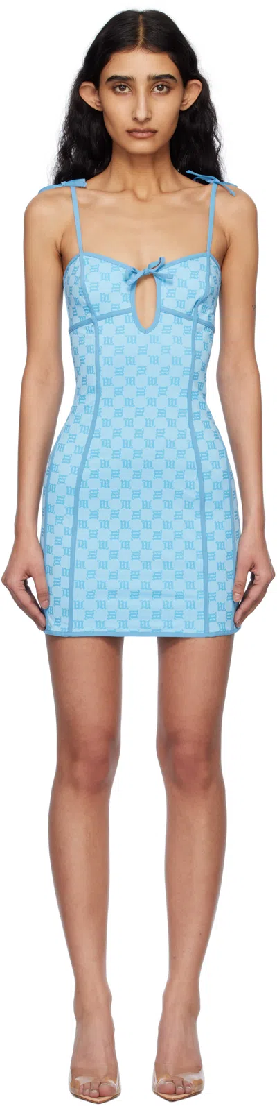 Misbhv Blue Monogram Coquette Minidress