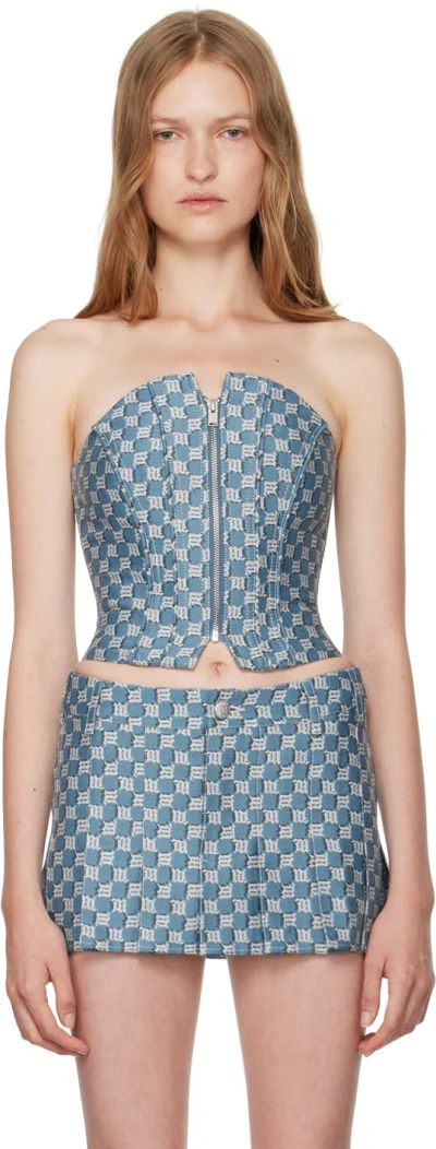 Misbhv Blue Monogram Corset Top