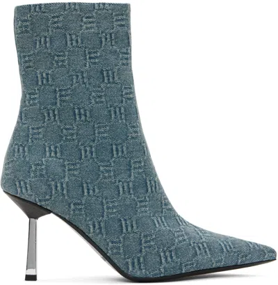 Misbhv Blue Sasha Ankle Boots In Washed Denim