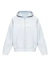 Misbhv Cotton Sweatshirt In Light Blue With Zip Fastening