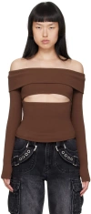 Misbhv Elena Long-sleeved Blouse In Brown
