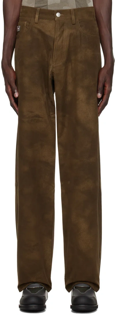 Misbhv Fade Details Casual Pants In Brown