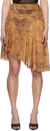 Misbhv Goa Mesh Midi Skirt In Brown