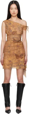 Misbhv Brown Goa Mesh Minidress In Brown