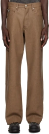 Misbhv Matte Faux Leather Casual Pants In Brown