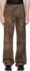 Misbhv Embossed Pattern Casual Pants In Safari