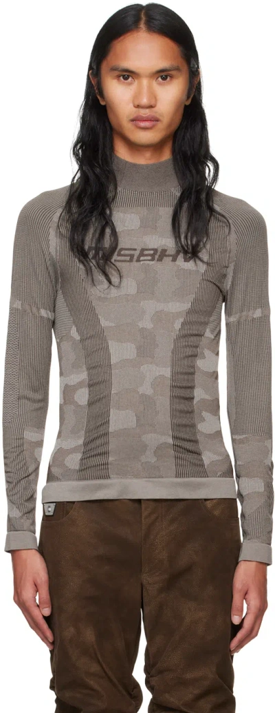 Misbhv Brown Sport Long Sleeve Top In Mlc