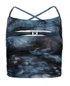 Misbhv Butterfly-print Cut-out Top In Black