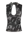 Misbhv Camo Mesh Tank Top In Black