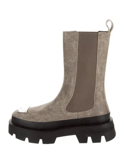 Pre-owned Misbhv Canvas Chelsea Boots In Neutral