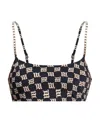 Misbhv Chain-strap Monogram Crop Top In Black