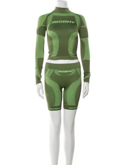 Pre-owned Misbhv Colorblock Pattern Pant Set In Green