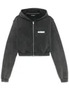 Misbhv Cropped Logo Print Hoodie In Black