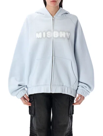 Misbhv Community Ocean Washed Zipped Hoodie In Blue