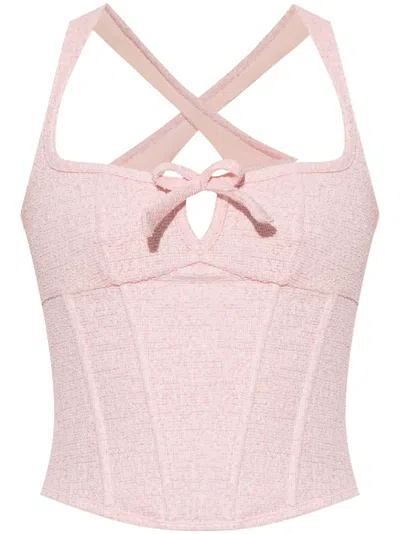 Misbhv Pink Paris Tweed Corset Top