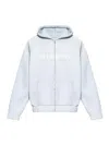 Misbhv Cotton Sweatshirt In Light Blue With Zip Fastening In White