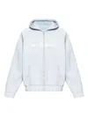 Misbhv Cotton Sweatshirt In Light Blue With Zip Fastening In Blue