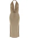 Misbhv Draped Backless Dress In Beige In Neutrals