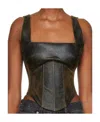 Misbhv Ssense Exclusive Brown Faux-leather Tank Top In Black