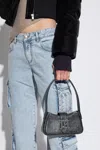 Misbhv Cracked-effect Leather Shoulder Bag In Black