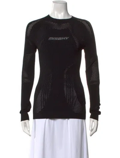 Pre-owned Misbhv Crew Neck Long Sleeve Top In Black