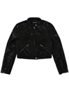 Misbhv Womens Black Faux Leather Cropped Moto Slim-fit Faux-leather Jacket In Black