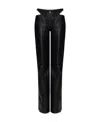 Misbhv Cut-out Leather Trousers In Black