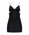 Misbhv Cut-out Spaghetti-strap Minidress In Black