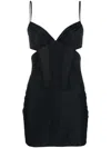 Misbhv Cut-out Spaghetti-strap Minidress In Schwarz