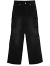 Misbhv Washed Denim Cargo Trouser In Black In Black