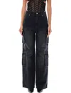 Misbhv Washed Denim Cargo Trouser In Black