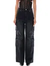 Misbhv Washed Denim Cargo Trouser In Black In Black