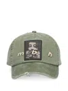 Misbhv Distressed Graphic-patch Cap In Green