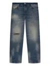 Misbhv Faded Distressed Denim Trousers In Blue