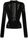 Misbhv Ripped-detail Knitted Jumper In Black