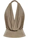 Misbhv Draped-detail Blouse In Neutrals