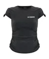 Misbhv Drawstring-sleeve T-shirt In Black