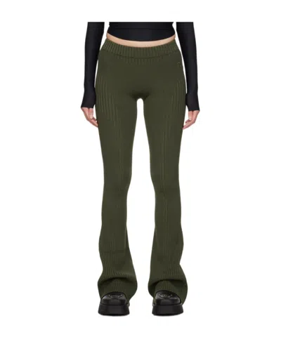 Misbhv Elastic Waist-edge Casual Pants In Green