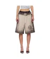 Misbhv Elastic Waist Shorts In Beige