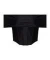 Misbhv Fitted Off-the-shoulder Textured Corset Top In Black