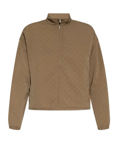 Misbhv Embossed Monogram Milano Jacket In Brown
