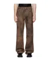 Misbhv Embossed Pattern Casual Pants In Brown