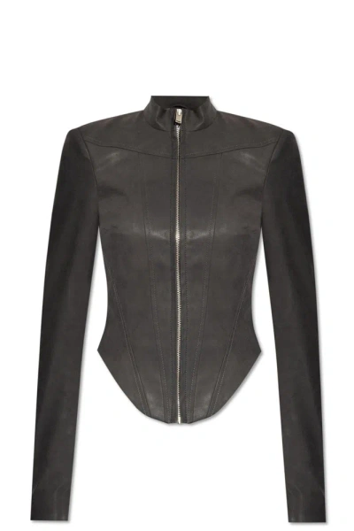 Misbhv Black Faded Faux-leather Jacket