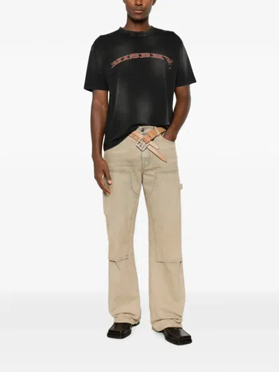 Misbhv Faded Logo-print T-shirt In Black