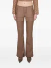 Misbhv Faux-leather Bootcut Moto Trousers In Brown